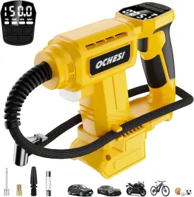 Ochesi 445029998953 Cordless Tire Inflator Air Compressor For Dewalt 20v Max Battery 150psi Portabl