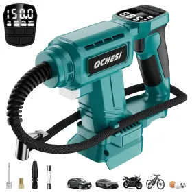 Ochesi 615870627952 Cordless Tire Inflator Air Compressor For Makita 18v Battery 150psi Blue