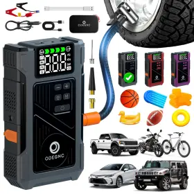 Ac610q Odegnc 6000a Car Jump Starter With Air Inflator Dual Power Supply Modes 12vdc Black