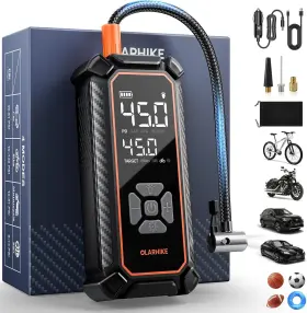 Olarhike 313115330307 Cordless Tire Inflator Portable Air Compressor Mini Bike Pump With Led