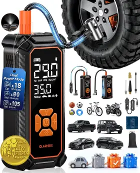 Olarhike 810080924611 Cordless Tire Inflator Portable Air Compressor 150psi Dual Power 6