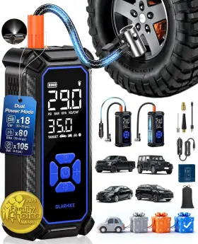 Olarhike 810080924628 Portable Tire Inflator Dual Power 6000mah 12v Air Pump With Led Light