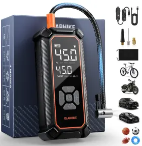Olarhike 810080925441 Cordless Tire Inflator Portable Air Compressor Mini Bike Pump With L