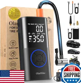 Olarhike B0f6l1t2lj 160psi Portable Tire Inflator Air Compressor With Digital Gauge And Led Lig