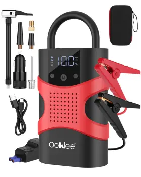 Ooklee 606080 Portable Car Jump Starter With Air Compressor 150psi Tire Inflator A