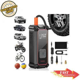 Ophanie 706189604557 Cordless Portable Tire Inflator 160 Psi Digital Pressure Gauge