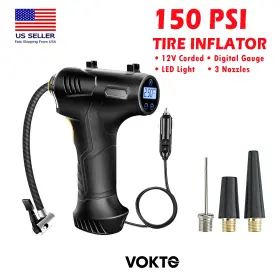 - Other Exterior Accessories 313033725797 12v Car Tire Inflator 150 Psi Air Compressor Digital Gauge Led 3 Nozzles