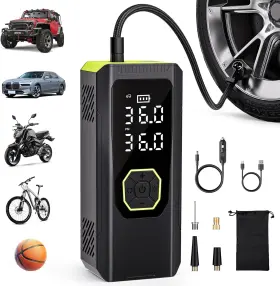 Ap02 Oushasaa Portable Tire Inflator 144psi Air Compressor With Pressure Gauge For Vehicles