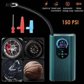 Paddsun 883148425177 Car Air Pump Electric Tire Inflator Compact Portable Compressor 150psi 5v