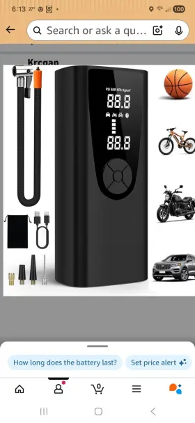 X001lz7zpd Pilotke Wireless Inflatable Pump Portable Air Compressor 150 Psi Black Set