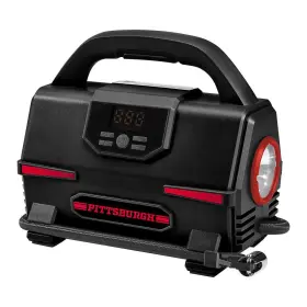 70680 Pittsburgh 12v/120v Led Dual Power Car Tire Inflator Electric Pump Air Compressor 100 Psi
