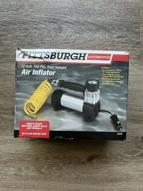63184 Pittsburgh Automotive 63745 Air Compressor Inflator 12v 150 High Volume Brand New W Case