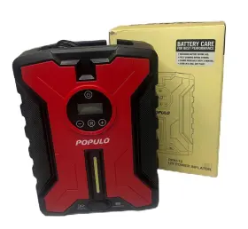 Dpai-12 Populo Portable Dual-power Tire Inflator With Digital Gauge - 150psi Rechargeable Pump
