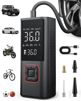 Atj-6988 Powools Cordless Tire Inflator Portable Air Compressor - 150psi Pump With