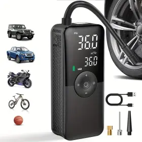 Precision Auto Labs P-ats0004 Car Motorcycle Bicycle Air Compressor Electric And Motocycle Pump