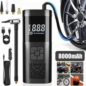 Prem 707638488841 Heavy Duty 12v Portable 150psi Car Tyre Auto Tire Inflator Pump Air Compressor