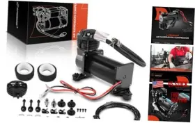 Premiumpartswhosale Apasc093 200psi 3/8 Npt 12v Black Air Ride Suspension Compressor Pump Kit With