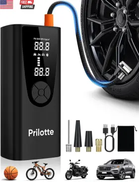 P005 Prilotte 313057396324 Tire Inflator Portable Air Compressor-180psi&20000mah Car Pump