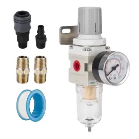 Pudusi 974441380004 1/4 Inch Npt Compressed Air Filter Regulator Combo Compressor Water S