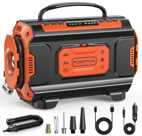 Czk-8611 Pumptiva Tire Inflator Portable Air Compressor 12v Dc 110v Ac Car Pump Matt