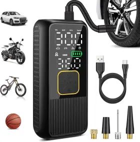 Pwperry 313091670633 Tire Inflator Portable Air Compressor 4xfaster 150psi Smart Pump 12v