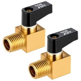 679560 Qfwdfctrenz 2 Pcs Brass Drain Cock Ball Valve Air Compressor 1/4 Inch Npt Male Yellow