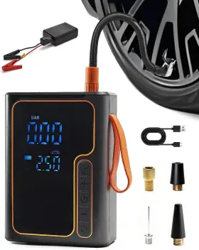 Quotor 644097412386 Cordless Tire Inflator And Battery Jumper Portable Air Compressor For Bike Handh