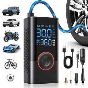Qyqboon 979131190543 Tire Inflator Portable Air Compressor Cordless Mini Pump With