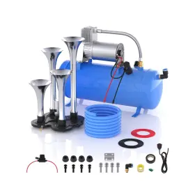 Arh-0001-4p-ra Reilauto Train Horn For Truck 178db Air Kit With 4 Trumpets 150 Psi 12v Com