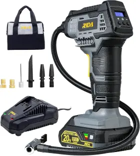 R777a Rida Tire Inflator Portable Air Compressor 20v Rechargeable Battery Powered Handheld