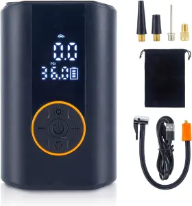 Ridervibe Rvpac01 Tire Inflator Portable Air Compressor Cordless Rechargeable Mini Pump With