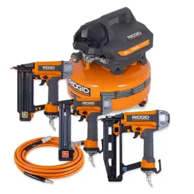 02106416b Ridgid New 6 Gal Air Compressor With Brad Nailer Finish And Stapler
