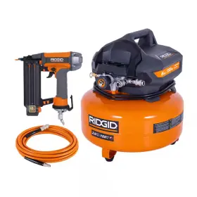 Ridgid 445004259260 6 Gal 150 Psi Portable Electric Oil Free Jobsite Pancake Air Compressor