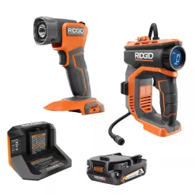 Ridgid 445020477471 18v Cordless Digital Inflator Kit With 2 Ah Battery And Charger