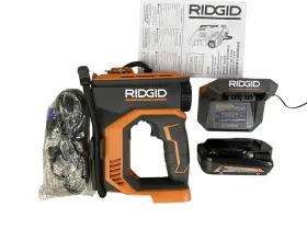 R87044kn Ridgid 18v Cordless Portable Inflator Kit With 2.0 Ah Battery And Charger -