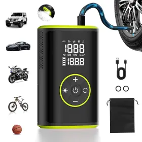 Ep150-p01 Roadvo Tire Inflator Portable Air Compressor 150 Psi Cordless Bicycle Black