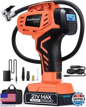 B0bb7lfqhb Ryobi Cordless Tire Inflator 21v Air Compressor Rechargeable Digital Gauge 12v