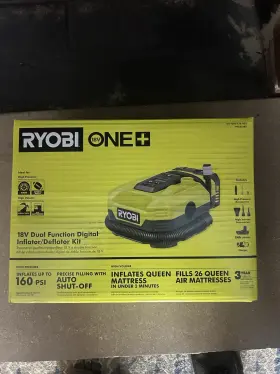 Ryobi Pcl031k 18v Dual Function Digital Inflator/deflator With Battery And Charger