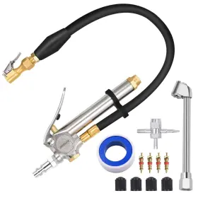 Gl-1408 Safelife Heavy Duty Tire Inflator With Pressure Gauge 120psi Brass Slide Pressur