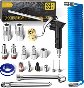 Ah-001 Sardvisa 22-packs Air Compressor Accessories Kit 25ft Upgrade Repairable Pu Hose Wit