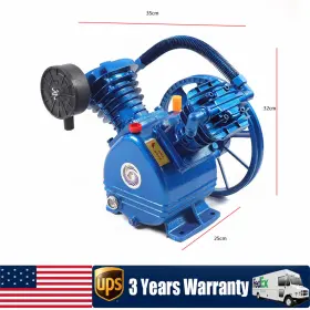 V-0.25 Senderpick 175psi V Style 2 Cylinder Air Compressor Pump Motor Head Tool Double Stage