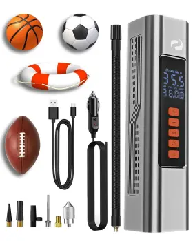 Servomaster 797424650781 Tire Inflator Portable Air Compressor Electric Ball Pump With Digi