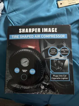 Si-aa8 Sharper Image Tire Shaped 12v Air Compressor For Roadside Tires Inflation New