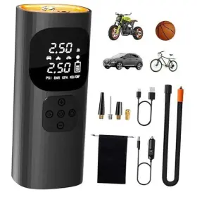 Qb07 Shenzhen Hongyun Guangyuan Technology Co. Ltd Tire Inflator Portable Air Compressor Cordless Pump 150psi Black-orange