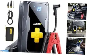 6000a Shenzhenshi Lesuosi Dianzishangwu Youxiangongsi Aj01 Portable Jump Starter With Air Compressor Tire Inflator And Battery