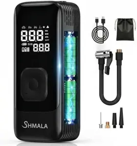 Shmala 744110669046 Tire Inflator Portable Air Compressor Cordless With Digital Gau