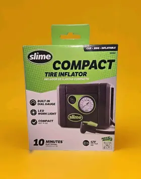 40060 Slime 716281509810 Black 12v 100 Psi Analog Inflator 9.5 L Ft. Cord With Handle