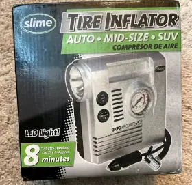 94b5 Slime Tire Inflator 12v Portable Air Compressor 100 Psi With Led Light Auto #94b5