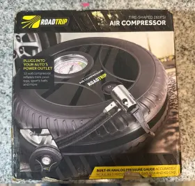 Stg-6244-tx Smartgear Road Trip Shaped 260psi 12 Volt Portable Compact Air Compressor Black New