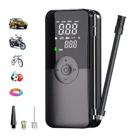 Smiletech 700973404224 Tire Inflator Portable Air Compressor 3x Faster Pump For Car Tires With T